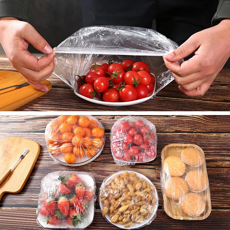 Reusable Disposable Food Cover Plastic Wrap Durable Elastic Food Lids for Bowls Elastic Plate Covers For Kitchen Food Saver Bag