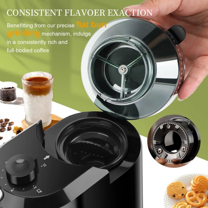 Automatic Burr Mill Coffee Grinder 220V Electric Coffee Bean Grinding with 28 Grind Settings for Espresso French Press Drip