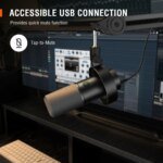 FIFINE Dynamic Mic (USB/XLR) – Shock Mount, Touch-Mute, Jack & Volume Control, Perfect for PC or Sound Card Recording - K688