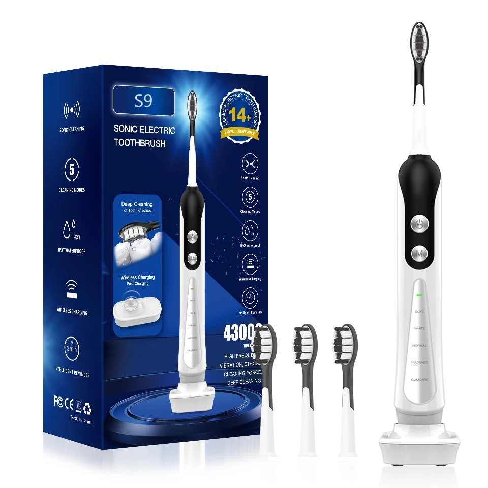 SUBORT S9 Sonic Electric Toothbrush Cordless USB Rechargeable Whitening Toothbrush Waterproof Ultrasonic Automatic Tooth Brush SUBORT S9 Sonic Electric Toothbrush Cordless USB Rechargeable Whitening Toothbrush Waterproof Ultrasonic Automatic Tooth Brush