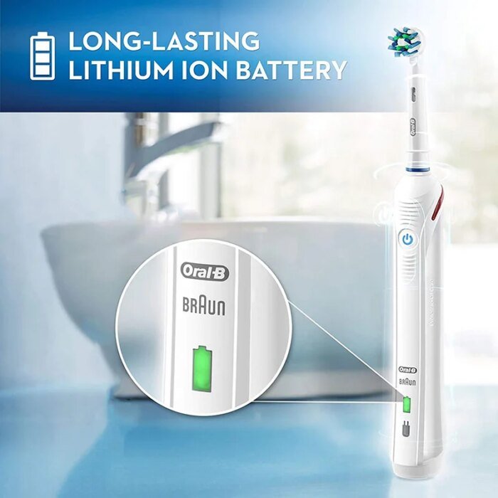 Oral B Electric Toothbrush Pro 4000 3D Action Daily Clean Teeth Visible Pressure Sensor 4 Modes Gum Cares Waterproof Rechargeabl - Image 5
