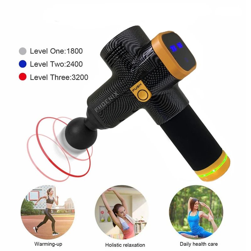 Phoenix A2 Massage Gun Muscle Relaxation Deep Tissue Massager Dynamic Vibrator Back Portable Handheld Display Fascia Gun Massage Phoenix A2 Massage Gun Muscle Relaxation Deep Tissue Massager Dynamic Vibrator Back Portable Handheld Display Fascia Gun Massage