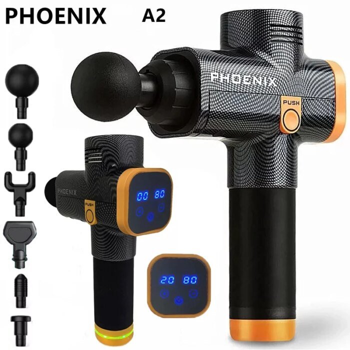 Phoenix A2 Massage Gun Muscle Relaxation Deep Tissue Massager Dynamic Vibrator Back Portable Handheld Display Fascia Gun Massage - Image 1