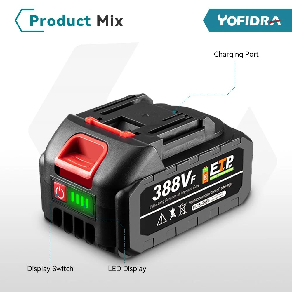 YOFIDRA 200Bar 3500W Brushless Electric High Pressure Washer 6in1 Car Washing Garden Water Spray Gun For Makita 18V Battery Pin