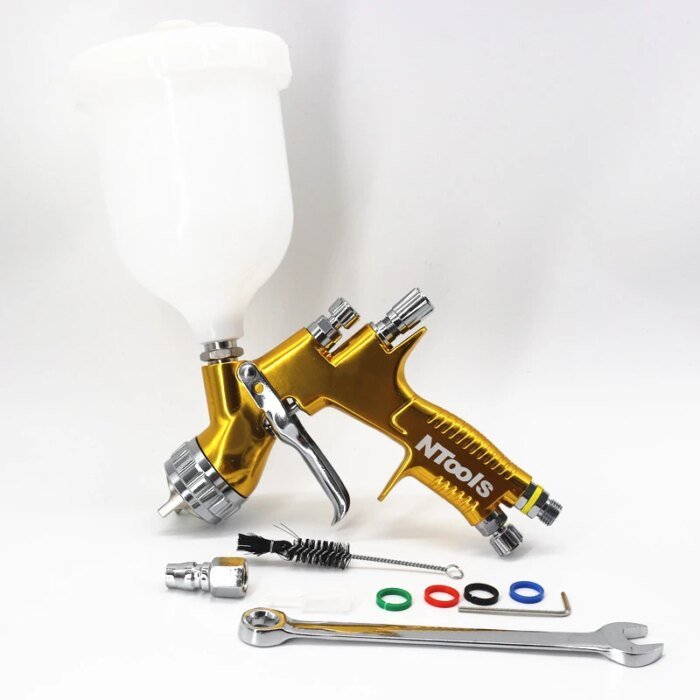 High Quality Spray Gun Ntools Car Paint Spray Gun TE20/T110 1.3/1.8mm Nozzle Paint Gun Water Based Air Spray Gun Airbrush - Image 3