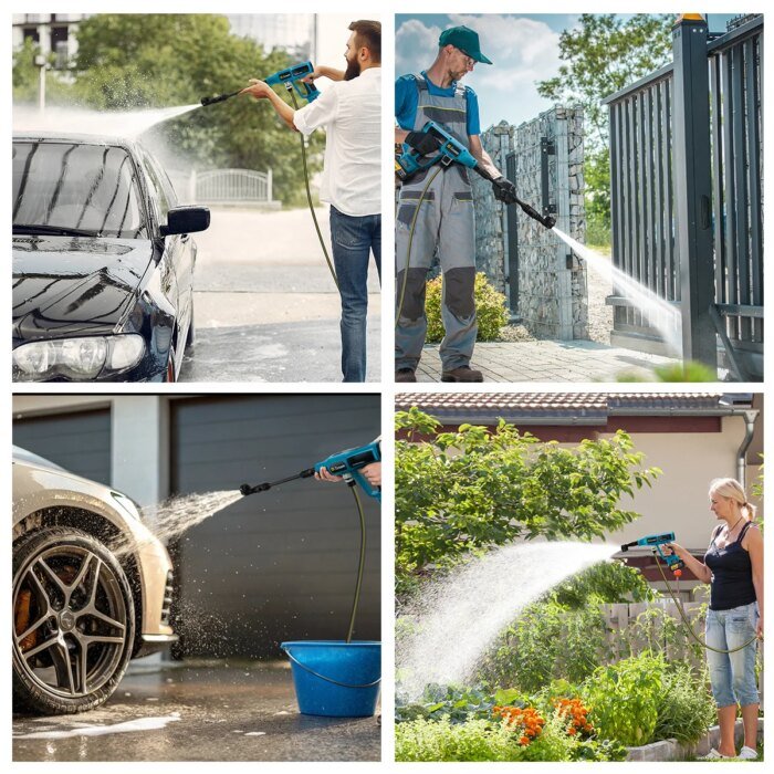 Gisam 250Bar Brushless High Pressure Car Washer Gun 4 Gears Electric Garden Washing Water Spray Gun for Makita 18V Battery Pin - Image 2