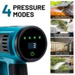 Gisam 250Bar Brushless High Pressure Car Washer Gun 4 Gears Electric Garden Washing Water Spray Gun for Makita 18V Battery Pin - Image 5