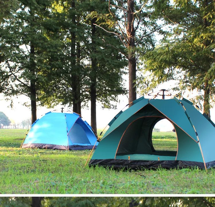 Outdoor Folding Tent Fully Automatic Quick Opening Tent 3-4 Person Self Driving Camping Tent Rain Proof Sun Proof Portable