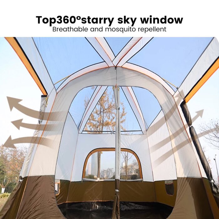 2025 Upgraded 4 Season Camping Tent 3-12 Person Waterproof Windproof Double Layer 2 Room Family Outdoor Backpacking Equipment - Image 2