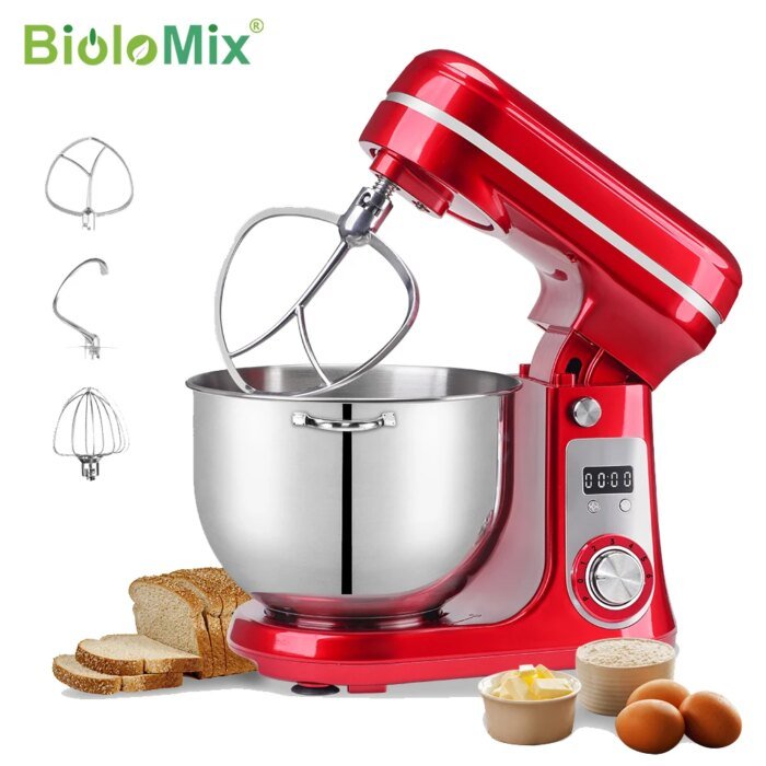Biolomix Kitchen Food Stand Mixer, Blender, Quiet Motor, Cream Egg Whisk, Whip Dough Kneader, 6-Speed, 1200 W, 6 L, Dc - Image 1
