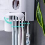 MENGNI Magnetic Adsorption Inverted Toothbrush Holder Wall Automatic Toothpaste Squeezer Storage Rack - Bathroom Accessory - Image 3