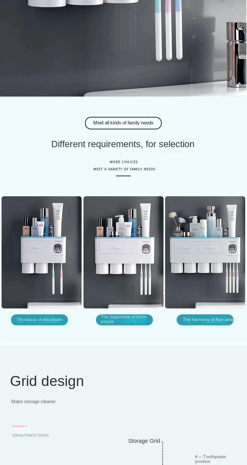 MENGNI Magnetic Adsorption Inverted Toothbrush Holder Wall Automatic Toothpaste Squeezer Storage Rack - Bathroom Accessory MENGNI Magnetic Adsorption Inverted Toothbrush Holder Wall Automatic Toothpaste Squeezer Storage Rack - Bathroom Accessory