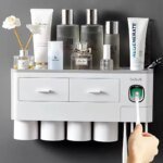 MENGNI Magnetic Adsorption Inverted Toothbrush Holder Wall Automatic Toothpaste Squeezer Storage Rack - Bathroom Accessory - Image 2