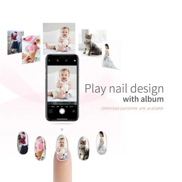 Smart Nail Printer 3D Portable Mobile Nail Painting Machine 2400DPI Printing Resolution Support WiFi/DIY for Home Nail Salon - Image 3