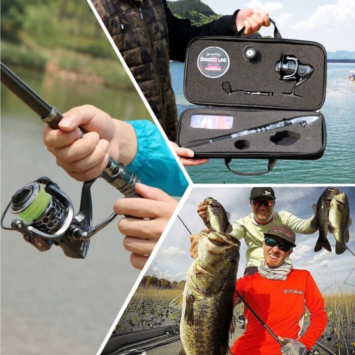 Sougayilang 1.8-2.7m Telescopic Pole and 5.1:1 High-Speed Gear Ratio Aluminim Spool Fishing Reel with Fishing Line Lure Bag Kit - Image 6