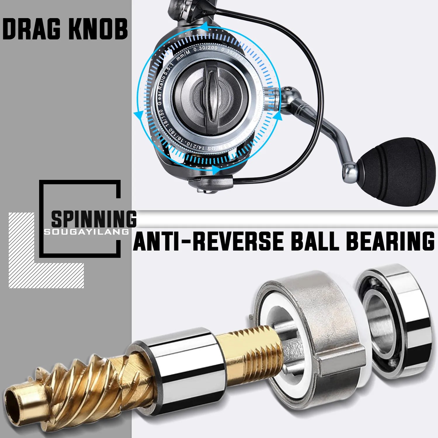 Sougayilang 1.8-2.7m Telescopic Pole and 5.1:1 High-Speed Gear Ratio Aluminim Spool Fishing Reel with Fishing Line Lure Bag Kit Sougayilang 1.8-2.7m Telescopic Pole and 5.1:1 High-Speed Gear Ratio Aluminim Spool Fishing Reel with Fishing Line Lure Bag Kit