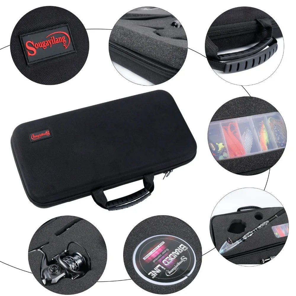 Sougayilang 1.8-2.7m Telescopic Pole and 5.1:1 High-Speed Gear Ratio Aluminim Spool Fishing Reel with Fishing Line Lure Bag Kit Sougayilang 1.8-2.7m Telescopic Pole and 5.1:1 High-Speed Gear Ratio Aluminim Spool Fishing Reel with Fishing Line Lure Bag Kit