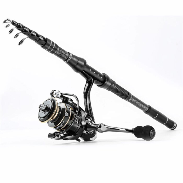 Carbon Travel Spinning Combo 1.8m-2.1m - 5.2:1 Reel, Collapsible Saltwater/Lure Rod with Spinning Reel Ultra-Light Fishing Kit - Image 6