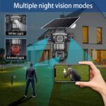 V380 Pro 3 Lens  IP Solar Camera HD 15 MP Outdoor Waterproof CCTV Night Vision Two-Way Audio Camera Mobile Tracking 4G IP Camera - Image 3
