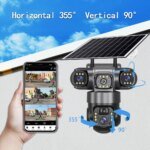 V380 Pro 3 Lens  IP Solar Camera HD 15 MP Outdoor Waterproof CCTV Night Vision Two-Way Audio Camera Mobile Tracking 4G IP Camera - Image 5