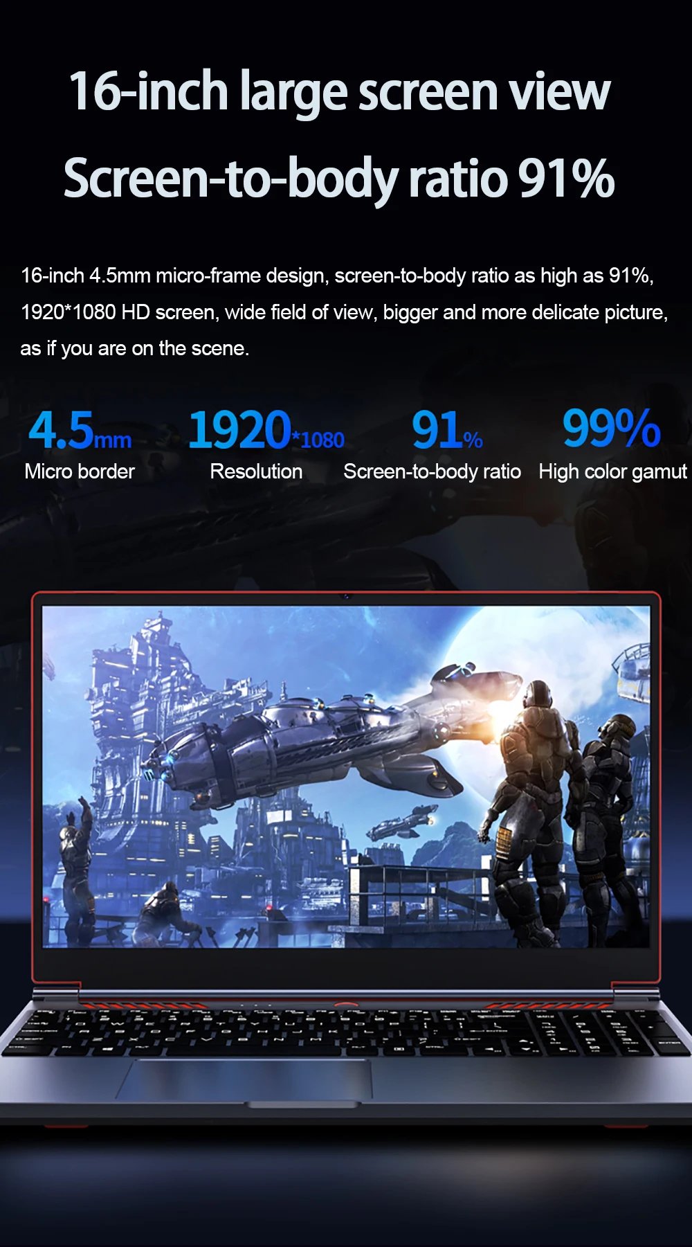 16.1 Inch Gaming Laptop Computer RTX4050 6G Intel Core i9-12900H i9-10885H windows11 RAM Max 64GB DDR4 2*M.2 NVME 4TB SSD WiFi