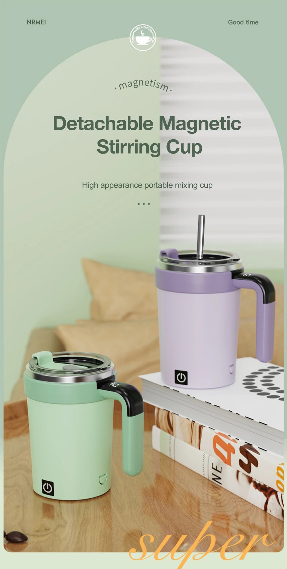380ML Automatic Stirring Cup Rechargeable Electric Self Mixing Coffee Mug Portable Tea Milk Drinking Cup Rotating Magnetic Tools