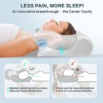1pc Memory Foam Cervical Pillow, 2 in 1 Ergonomic Contour Orthopedic Pillow for Neck Pain, Contoured Support Pillows,Neck Pillow - Image 6