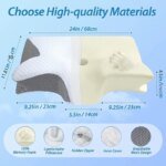 1pc Memory Foam Cervical Pillow, 2 in 1 Ergonomic Contour Orthopedic Pillow for Neck Pain, Contoured Support Pillows,Neck Pillow - Image 3