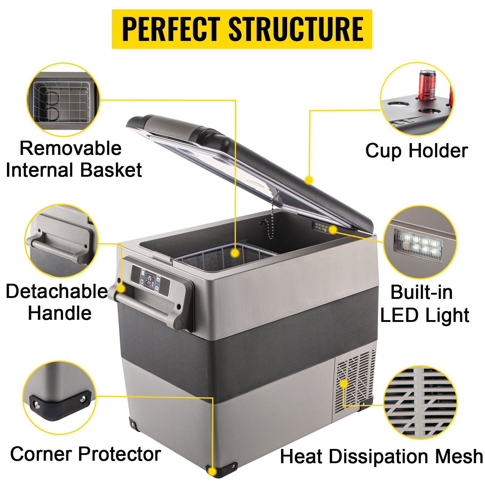 SucceBuy 20L 22L 35L 45L 55L Car Refrigerator Mini Fridge Freezer Portable Compressor Cooler DC 110-240V Ice Box for Camping SucceBuy 20L 22L 35L 45L 55L Car Refrigerator Mini Fridge Freezer Portable Compressor Cooler DC 110-240V Ice Box for Camping