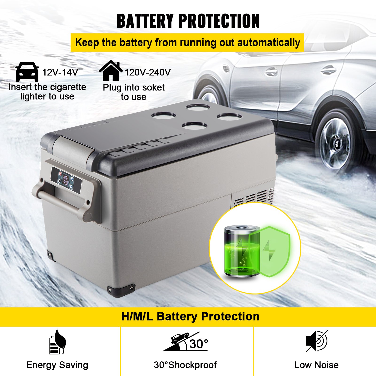 SucceBuy 20L 22L 35L 45L 55L Car Refrigerator Mini Fridge Freezer Portable Compressor Cooler DC 110-240V Ice Box for Camping SucceBuy 20L 22L 35L 45L 55L Car Refrigerator Mini Fridge Freezer Portable Compressor Cooler DC 110-240V Ice Box for Camping