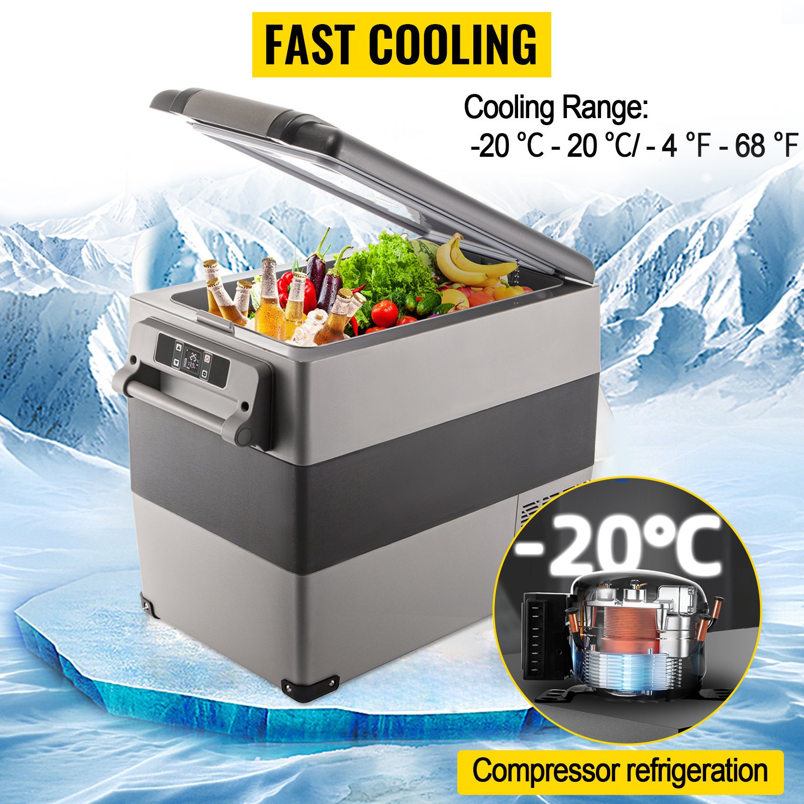 SucceBuy 20L 22L 35L 45L 55L Car Refrigerator Mini Fridge Freezer Portable Compressor Cooler DC 110-240V Ice Box for Camping SucceBuy 20L 22L 35L 45L 55L Car Refrigerator Mini Fridge Freezer Portable Compressor Cooler DC 110-240V Ice Box for Camping