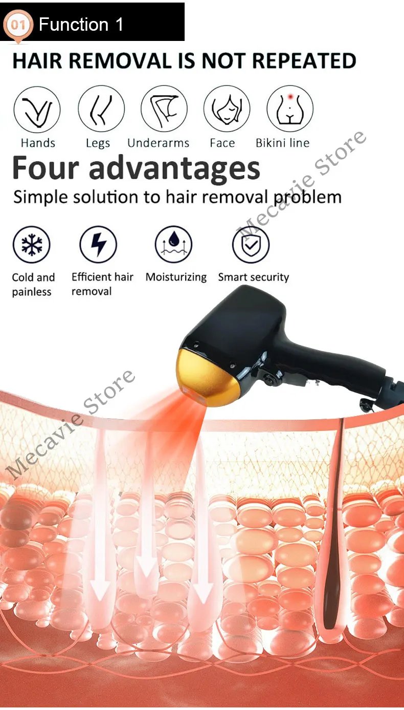 2025 Portable 4IN1 RF IPL OPT Soprano Ice Titanium 808nm Diode Laser Hair Removal Machine Picosecond PICO Tattoo Removal Device