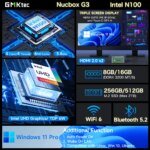 GMKtec G3 Mini PC Intel Alder Lake N100 Windows 11 Pro Mini PC 8/16GB DDR4 256/512GB PCIe M.2 SSD WiFi 6 BT5.2 Desktop Computer - Image 2