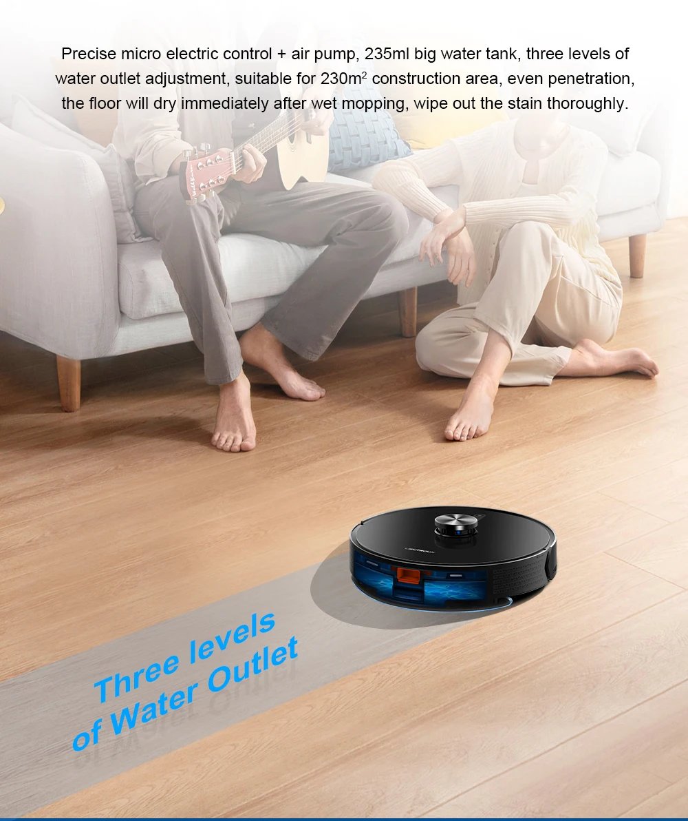 Liectroux / LILIN X6 LDS Robot Vacuum Cleaner,Laser Lidar Navigation,Wet Dry Mopping,6500Pa Suction,Multi-Floor Map,Carpet Boost