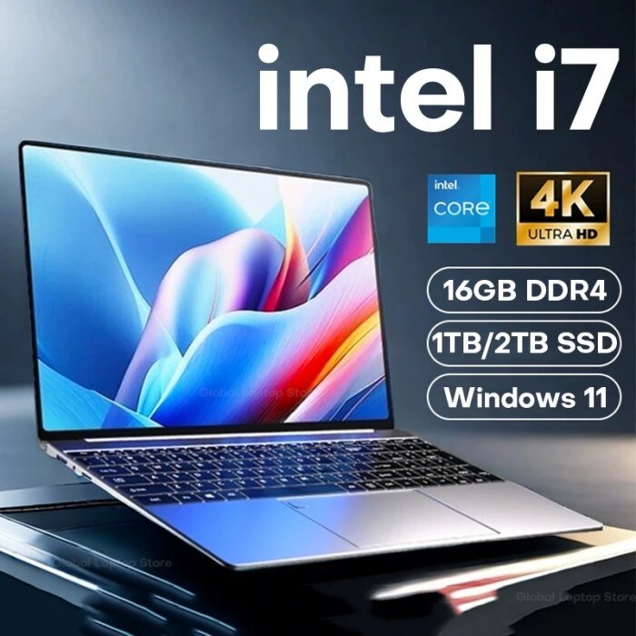 2025 15.6" Windows 11 Pro Laptop Computer Intel Core i7 8500Y 16GB 1TB Laptops Office Computer Fingerprint Unlock Notebook PC - Image 1