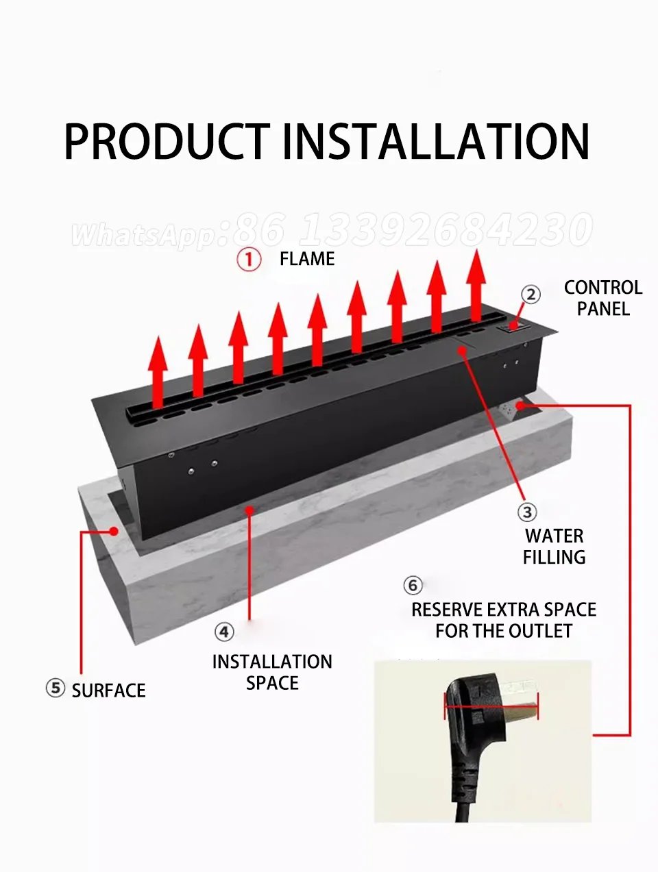 Atomizing Fireplace TV Wall Home Smart Room With Sound Of Firewood Cracking Water Steam Humidifier Vapour Electric Fireplace
