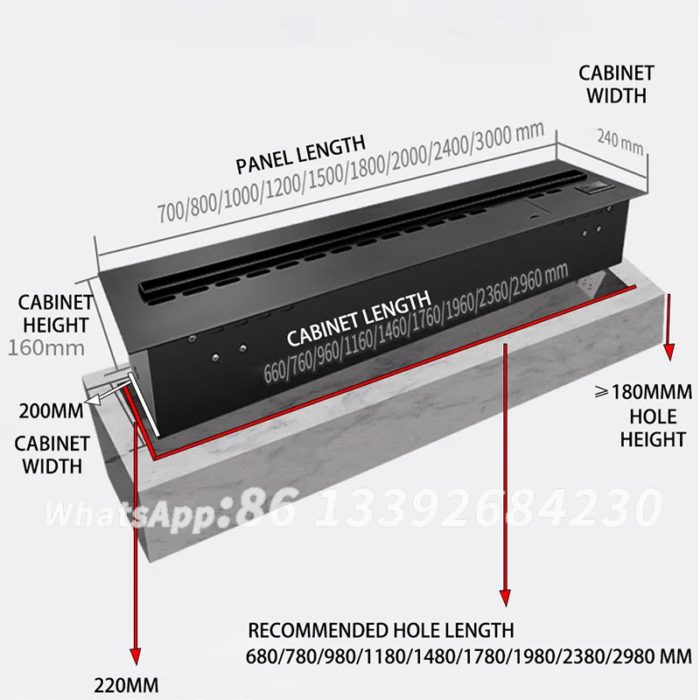 Atomizing Fireplace TV Wall Home Smart Room With Sound Of Firewood Cracking Water Steam Humidifier Vapour Electric Fireplace - Image 5