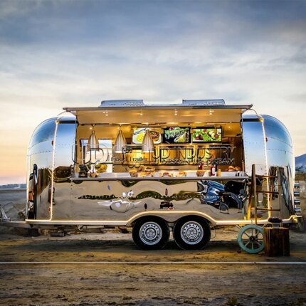 Urdream Custom Airstream Concession Catering Mobile Bar BBQ Food Trailer Fully Equipped Ice Cream Coffee Fast Food Truck Sale