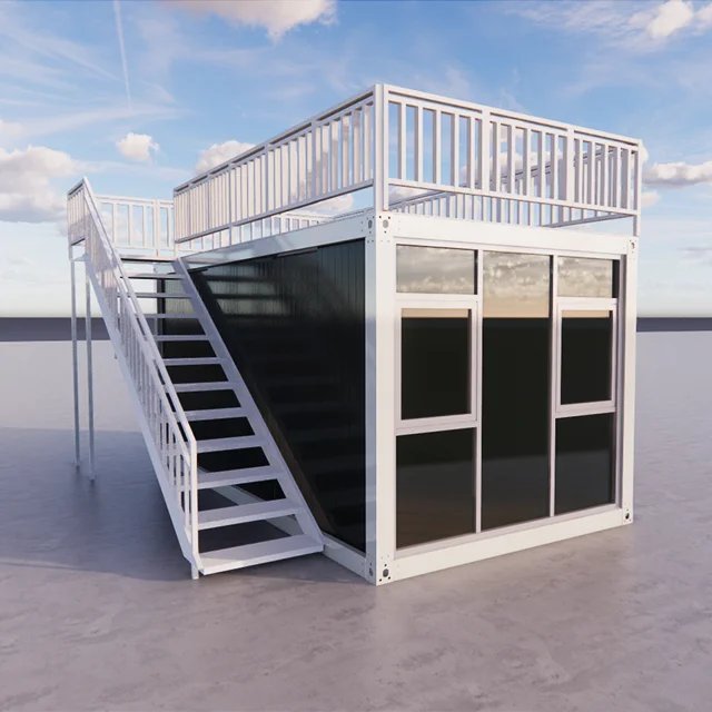 40Ft Two Layers Triangle Roof Outdoor Terrace Modern Module Premade Hotel Style Apartment House 20Ft Tiny House For Sale 8 36340 Gynp4H