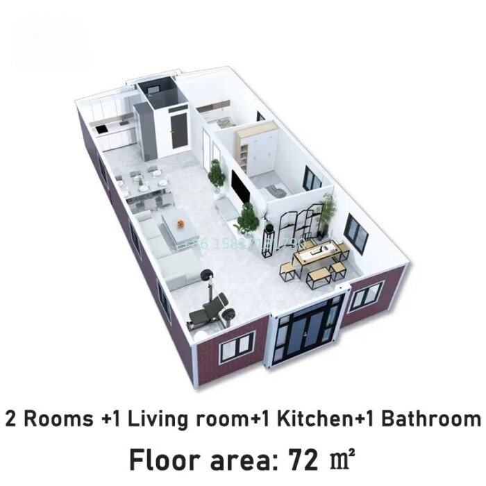 Customized Luxury Expandable Container House 72 Sqm Mobile Home Container Kitchen Toilet Holiday Tiny Home Portable Cabin Office - Image 5