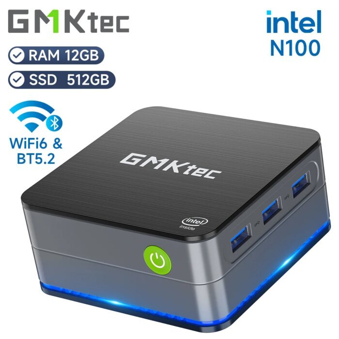 Gmktec G2 Mini Pc Windows 11 Pro Intel 12Th Gen Alder Lake N100 Mini Pc Ddr5 12Gb Ram 512Gb Rom Wifi 6 Bt5.2 Desktop Computer - Image 1