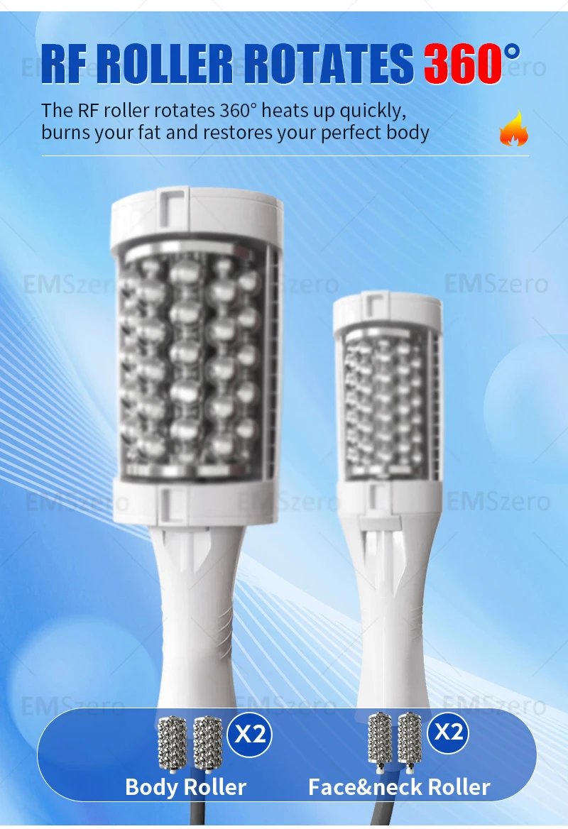 Emszero 6500W 200Hz  Roller Slimming Cellulite Reduction Inner Ball Roller 360 Degree Infrared Vacuum Roller Massage Beauty