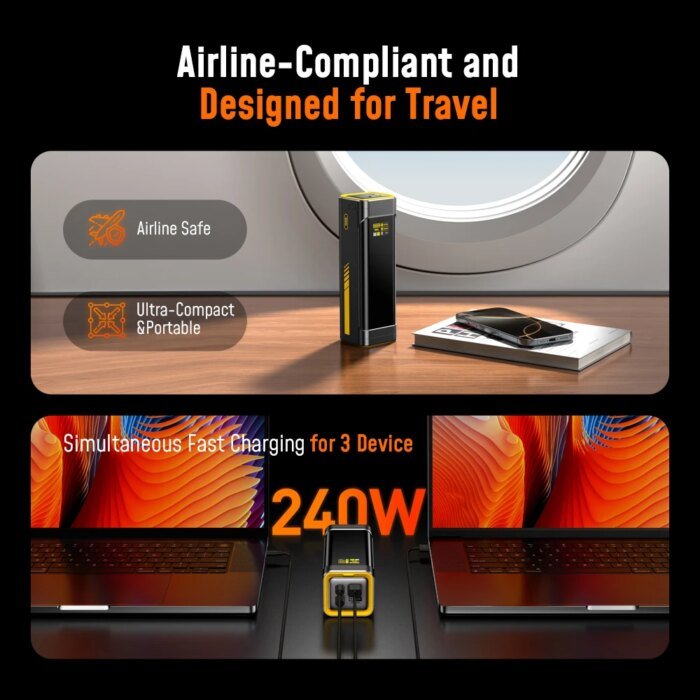 Aohi The Future Starship 240W 27,600Mah Led Display Power Bank With 3Ft C-C Cable - Image 4