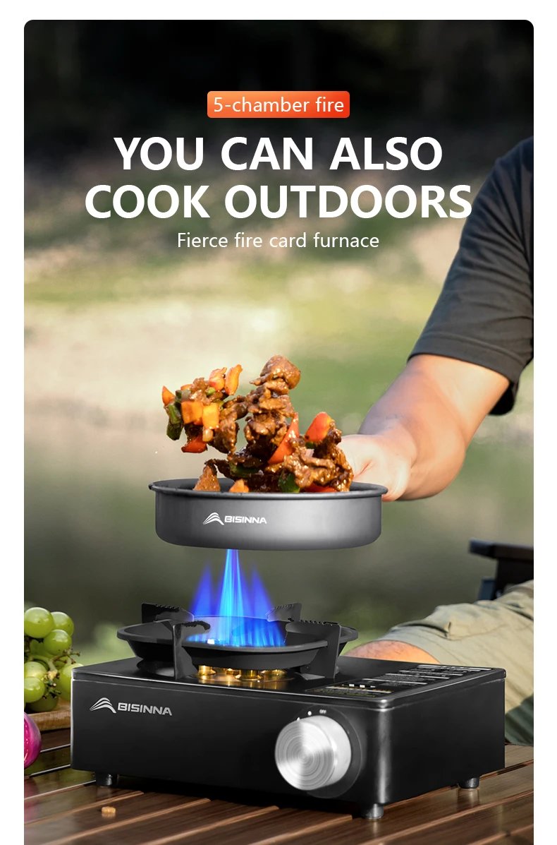 Bisinna Camping Gas Stove 5800W High Firepower Outdoor Portable Cassette Burner For Picnic Hiking Trekking Bisinna Camping Gas Stove 5800W High Firepower Outdoor Portable Cassette Burner For Picnic Hiking Trekking