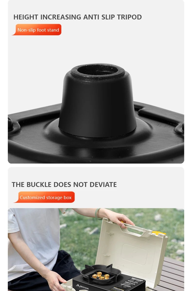 Bisinna Camping Gas Stove 5800W High Firepower Outdoor Portable Cassette Burner For Picnic Hiking Trekking Bisinna Camping Gas Stove 5800W High Firepower Outdoor Portable Cassette Burner For Picnic Hiking Trekking