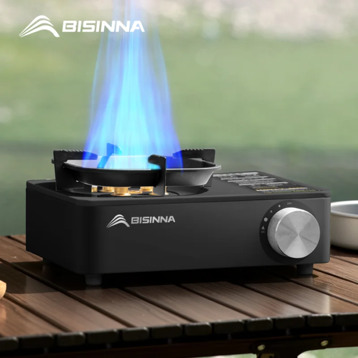 Bisinna Camping Gas Stove 5800W High Firepower Outdoor Portable Cassette Burner For Picnic Hiking Trekking - Image 1