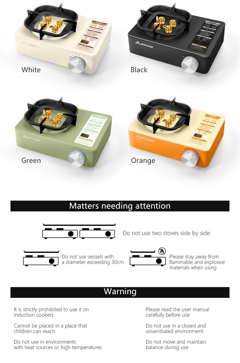 Bisinna Camping Gas Stove 5800W High Firepower Outdoor Portable Cassette Burner For Picnic Hiking Trekking Bisinna Camping Gas Stove 5800W High Firepower Outdoor Portable Cassette Burner For Picnic Hiking Trekking