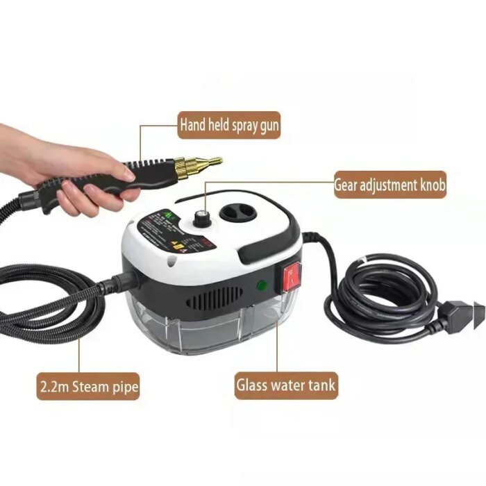 2500W Portable Steam Cleaner High Temperature Sterilization Pressure Jet Washer Machine For Home Car Kitchen Air Conditioner - Image 4