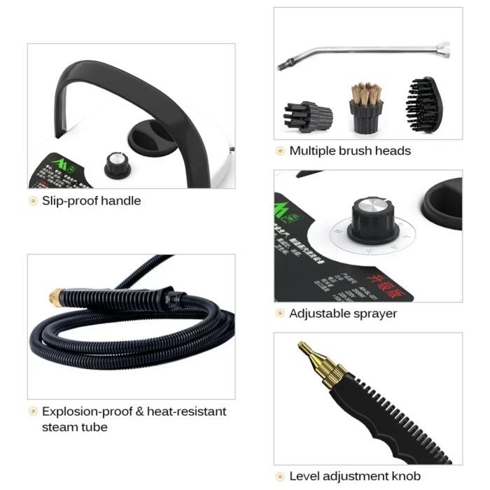 2500W Portable Steam Cleaner High Temperature Sterilization Pressure Jet Washer Machine For Home Car Kitchen Air Conditioner - Image 3