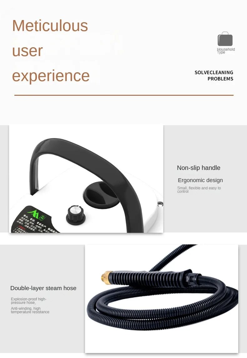 2500W Portable Steam Cleaner High Temperature Sterilization Pressure Jet Washer Machine for Home Car Kitchen Air Conditioner